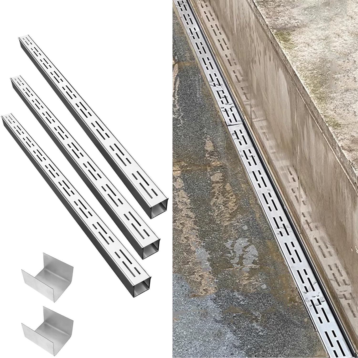 Système de drainage de tranchée mince haut de gamme en acier 304 pour allée