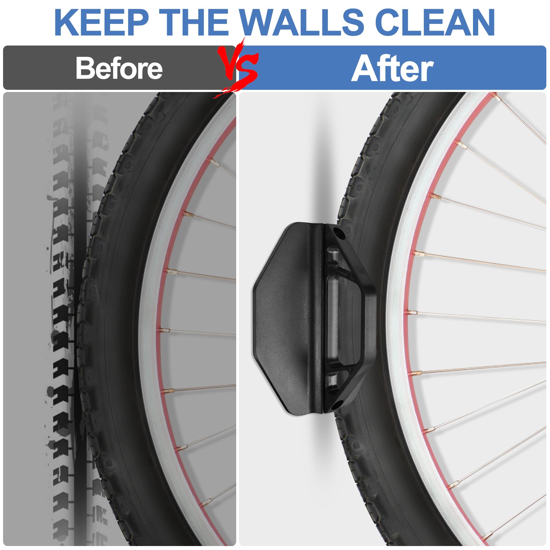 Soporte de pared giratorio para bicicleta, ganchos para garaje, soporte de pared para bicicletas (4, negro)