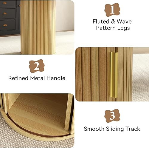 Miniatura 6 de Mesa de comedor de 79 pulgadas para 8-10 personas, mesa de cocina larga y grande con estante de almacenamiento de 2 niveles y base acanalada, mesas