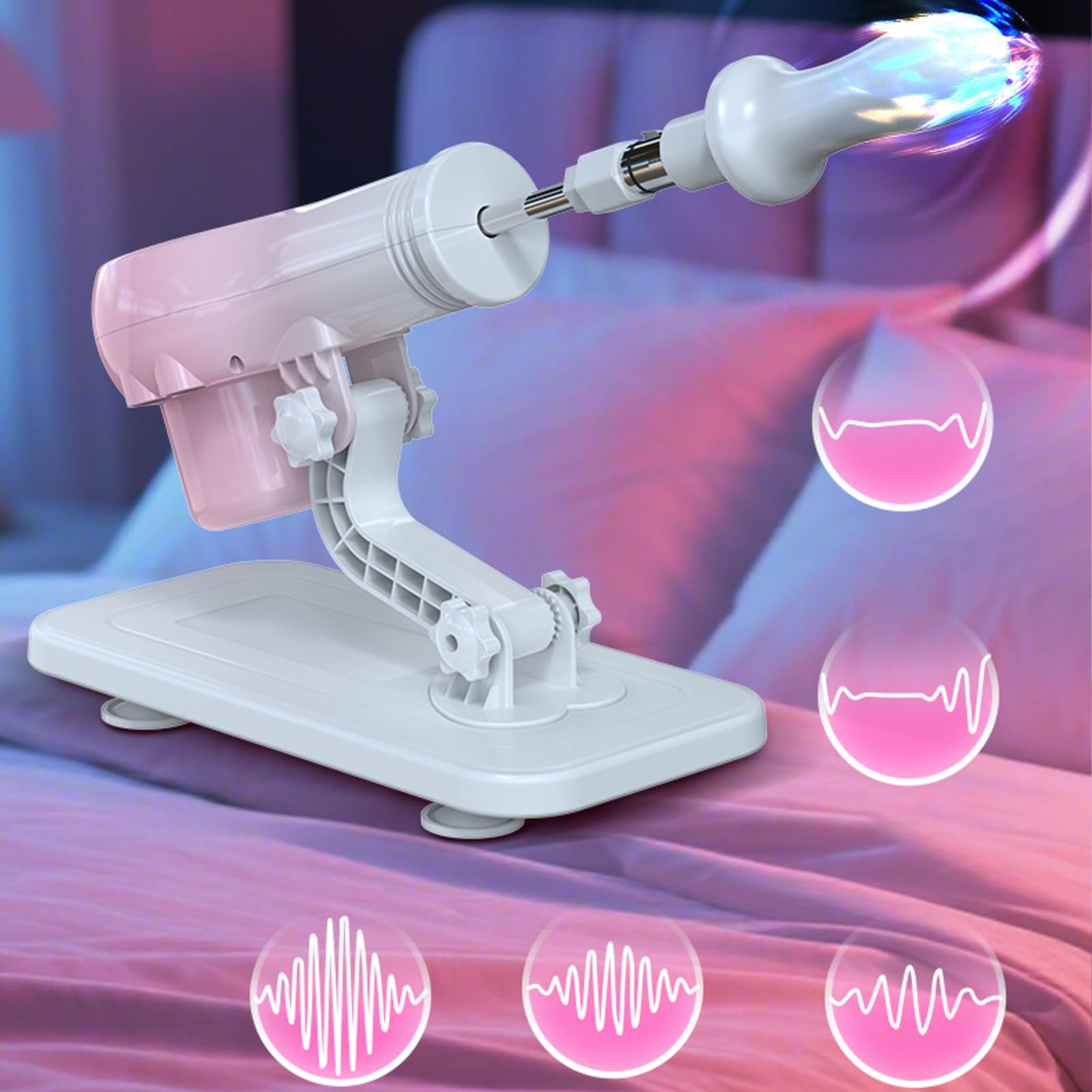 AMAZBEE Máquina sexual con consolador y plug anal Máquina de empuje automática con 3 conexiones XLR Máquina sexual Juguete sexual extremo para adultos (A)