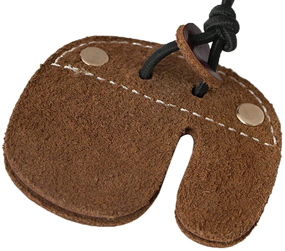 Namvo Doigts en Cuir de Vache pour tir à l'arc - pour Arc recourbé, Chasse, Doigts de Protection - Marron