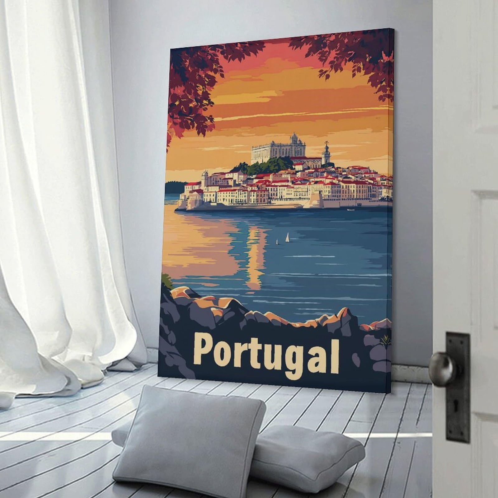 Junmoney Portugal Travel (2) Canvas Wall Picture, 12x18inch(30x45cm), for Picture Wall Styling in Lounge Or Bedroom, An Easy Match for Collected Prints