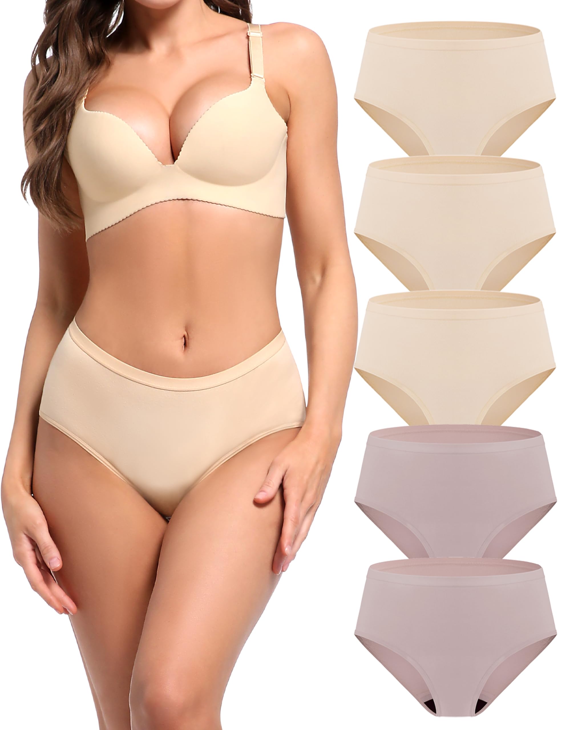 AIRCUTE Washable Adult Urine Incontinence Underwear for Women Leak Proof Absorbent Bladder Protective Panties (2X-Large,5 Pack)