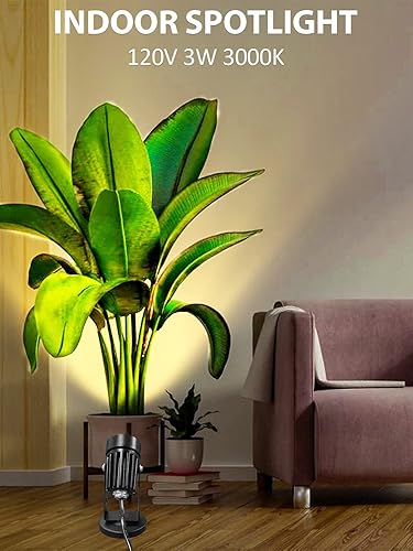 Miniatura 9 de DOREIO Focos LED para interiores de 3 W, luces de iluminación RGB para interiores, lámpara de foco para plantas de 120 V, decoración de iluminación