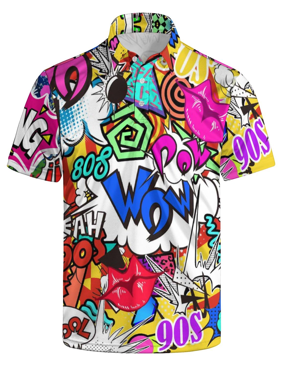 Men's Funny Golf Shirt Short Sleeve, Casual Polo Shirts for Men