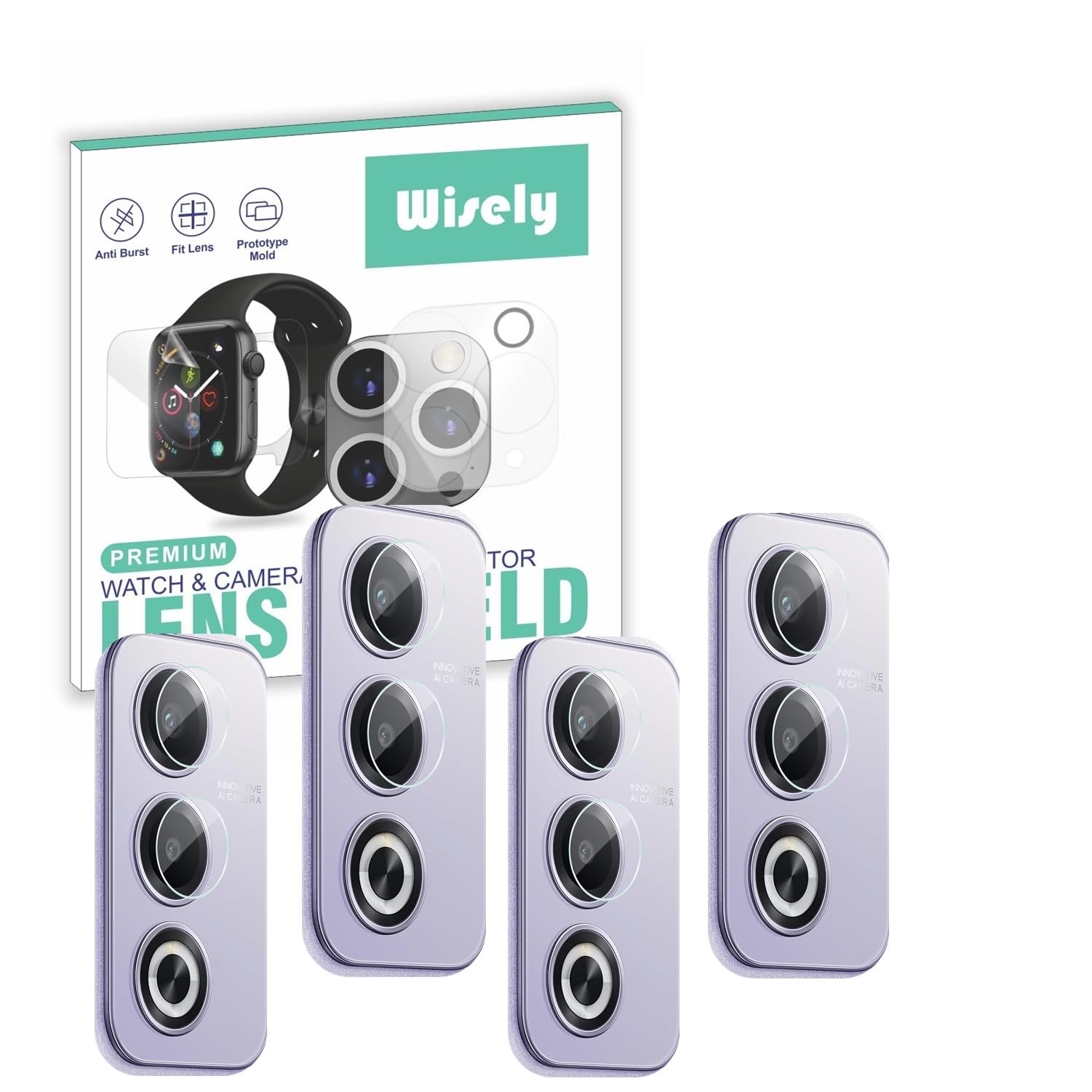 Wisely |Pack of 4pc| Oppo A3 Pro 5G Camera Glass Guard Camera Lens Screen Protector for Oppo A3 Pro 5G (B0D95X7KS9) Amazon Price History, Amazon Price Tracker