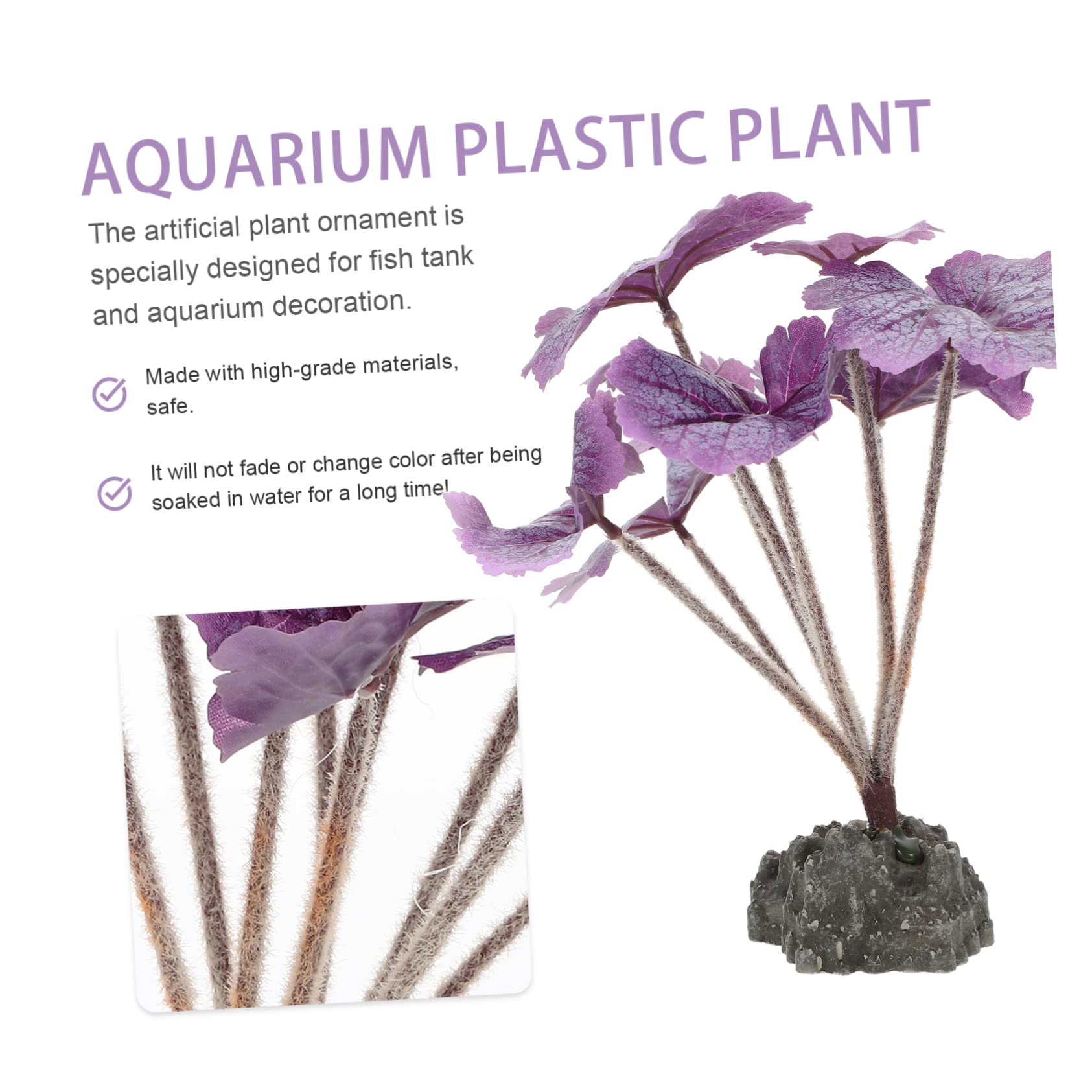 Yardwe 3 Pièces Aquarium Aménagement Paysager Plantes d'eau Aquarium Eau Fausse Plante Ornements D'Aquarium Fausse Planta Décoration D'Aquarium en Plastique Plantes d'eau