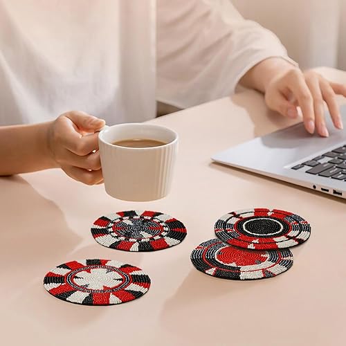 Miniatura 6 de URBANHUT Posavasos para bebidas o mesa de café, bonito juego de posavasos de comedor para decoración de casa y oficina, para casa de campo, sala de