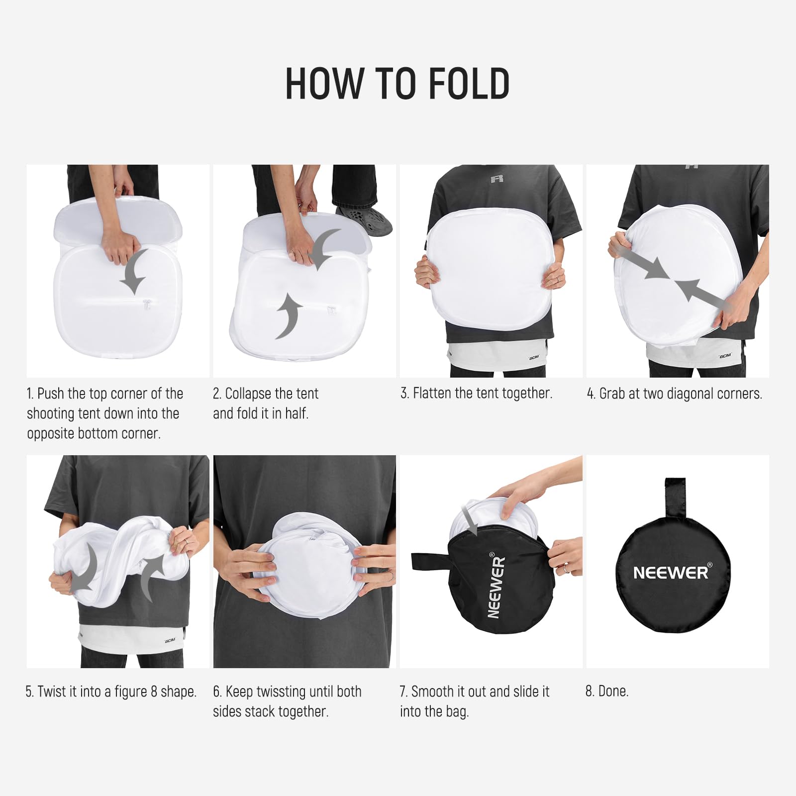 NEEWER 40CM Tenda da Tiro per Studio Fotografico, Nylon Senza Pieghe Migliorato Ammorbidimento e Diffusione di Luce, Scatola Fotografica con 4 Fondali (Rosso/Blu/Nero/Bianco) per Fotografia, STL-40