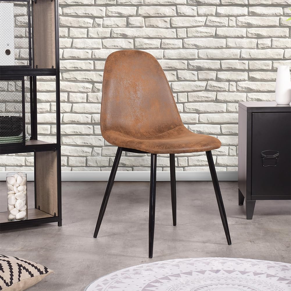 Shally Dogan Zestaw 4 krzeseł do jadalni, czarne stalowe nóżki, miękkie siedzisko, ergonomiczne krzesło skandynawskie wzornictwo, idealny fotel do pokoju dziecięcego, kuchni, biura, tapicerki