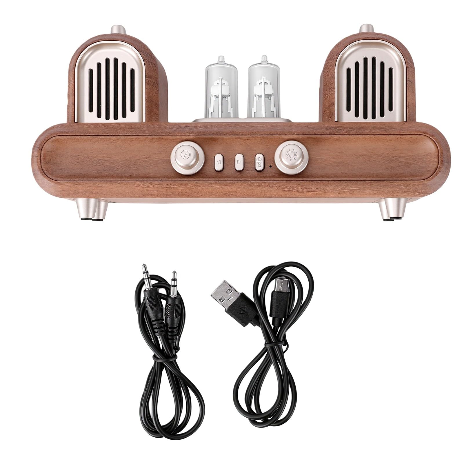 ASHATA Radio Sveglia Bluetooth Vintage con Luce Ambientale