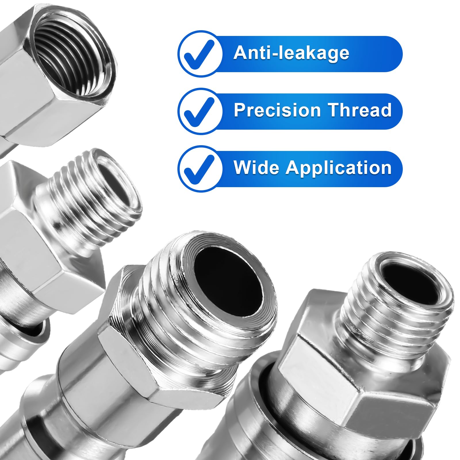 Connettori Attacco Rapido 1/4, Set Connettori Compressore Prestazioni Strumenti Installazione - Foto 6