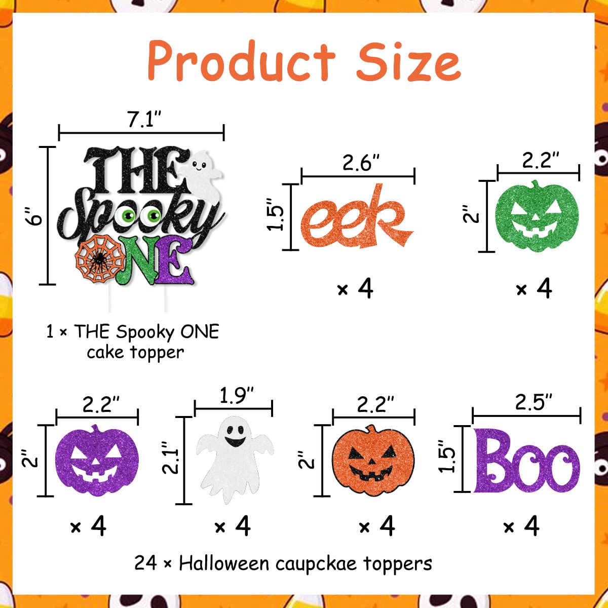 100 Stück Halloween-Cupcake-Topper – Mit Geistern, Kürbissen & Skeletten