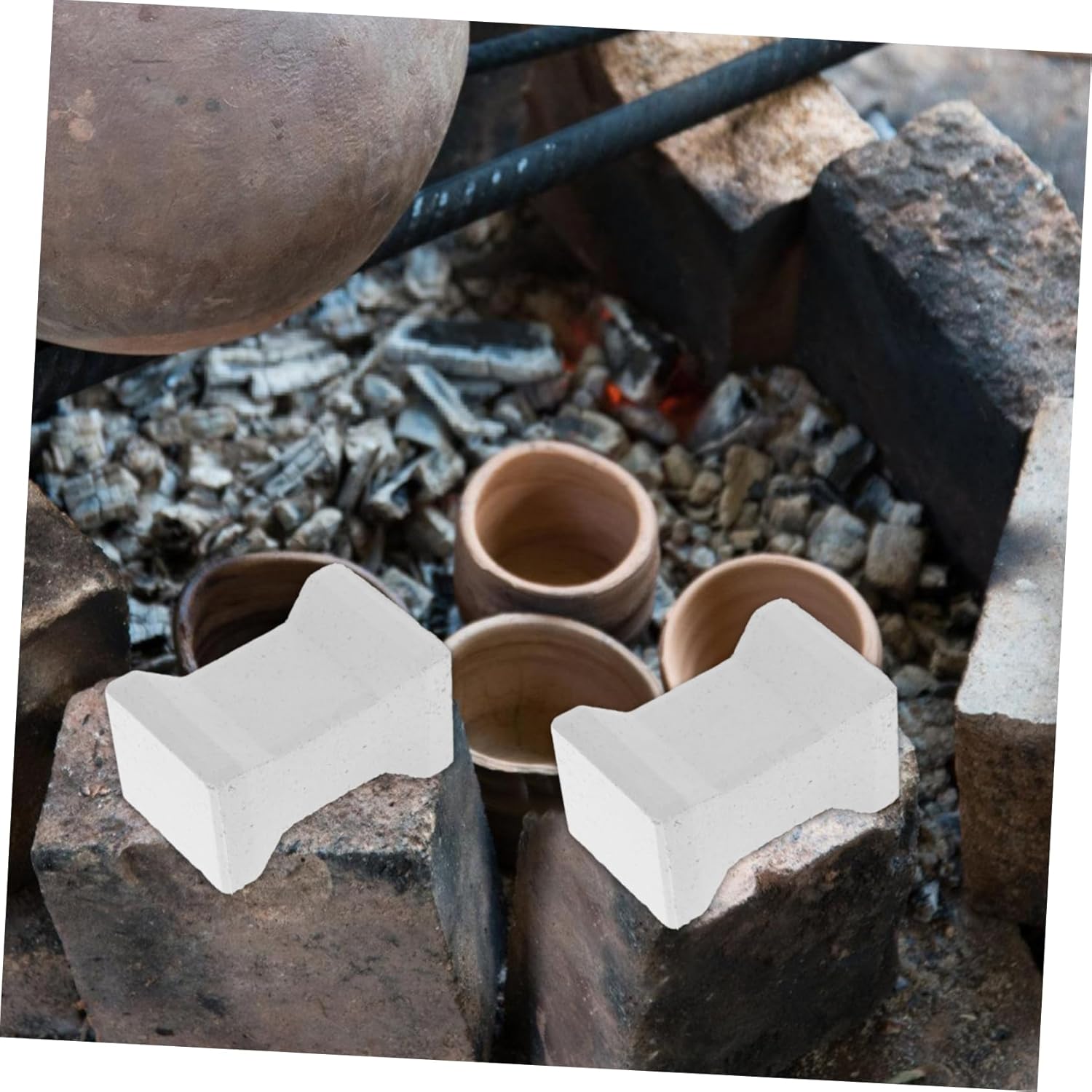 OHPHCALL 2pcs Carbide Kiln Firing Support Brackets for Pottery Making Durable High Temperature Resistance Tool for Electric and Gas Kilns Versatile Firing Accessory
