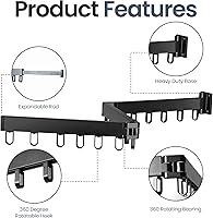 Vista 2 de Estante de secado de ropa plegable para montar en la pared – Percha de lavandería resistente que ahorra espacio con 18 ganchos para apartamentos