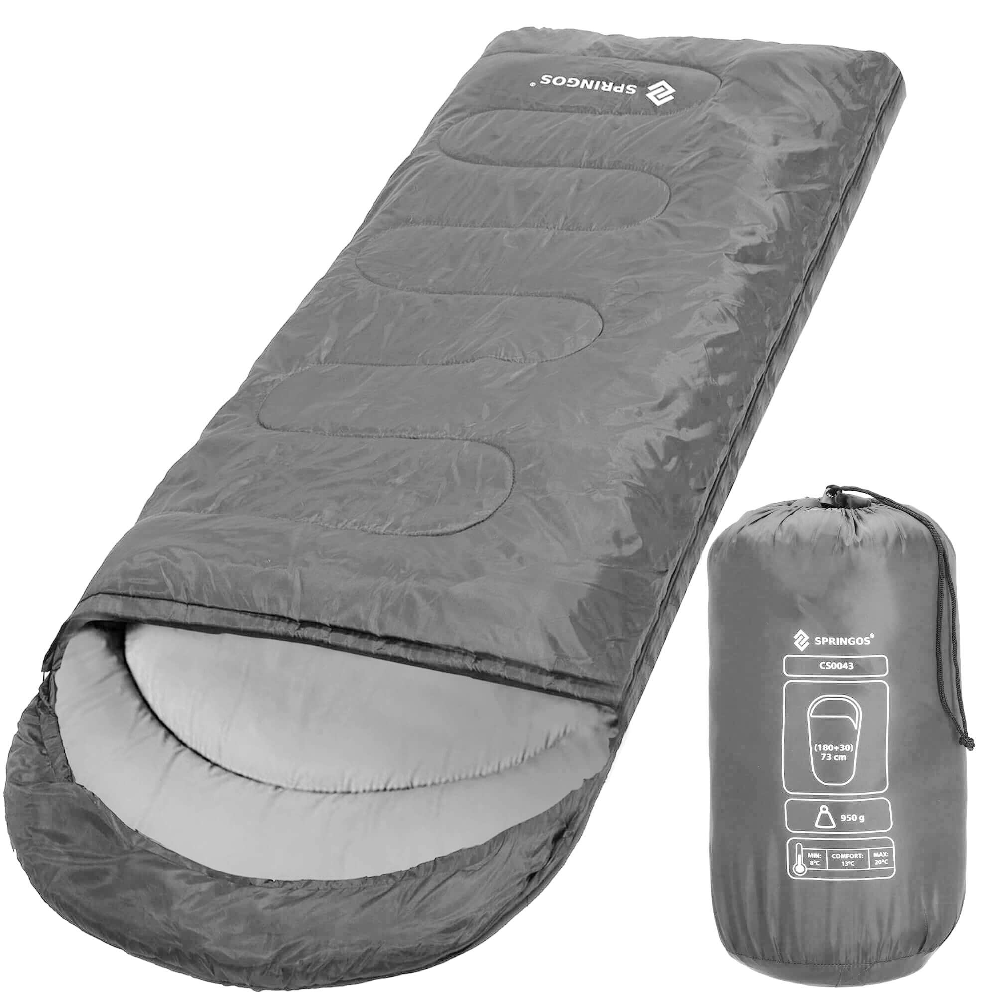 Sac De Couchage D'été SPRINGOS – 73x210 Cm – Léger Et Compact – Idéal Pour Camping, Randonnée, Festivals