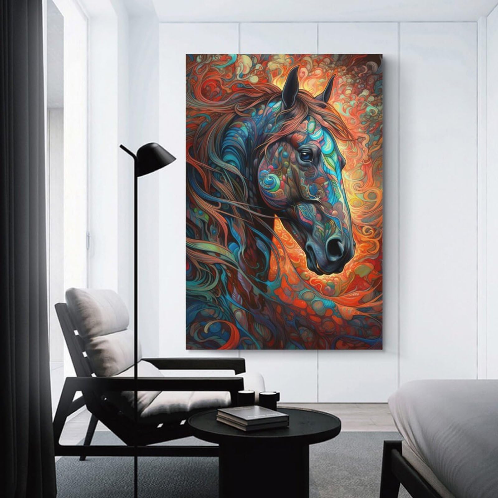 Junmoney The Beautiful Horse Hanging Wall Art 12x18inch(30x45cm), for Lounge, Bedroom Or Personal Spaces, Home Decor Gift with Stylish Appeal