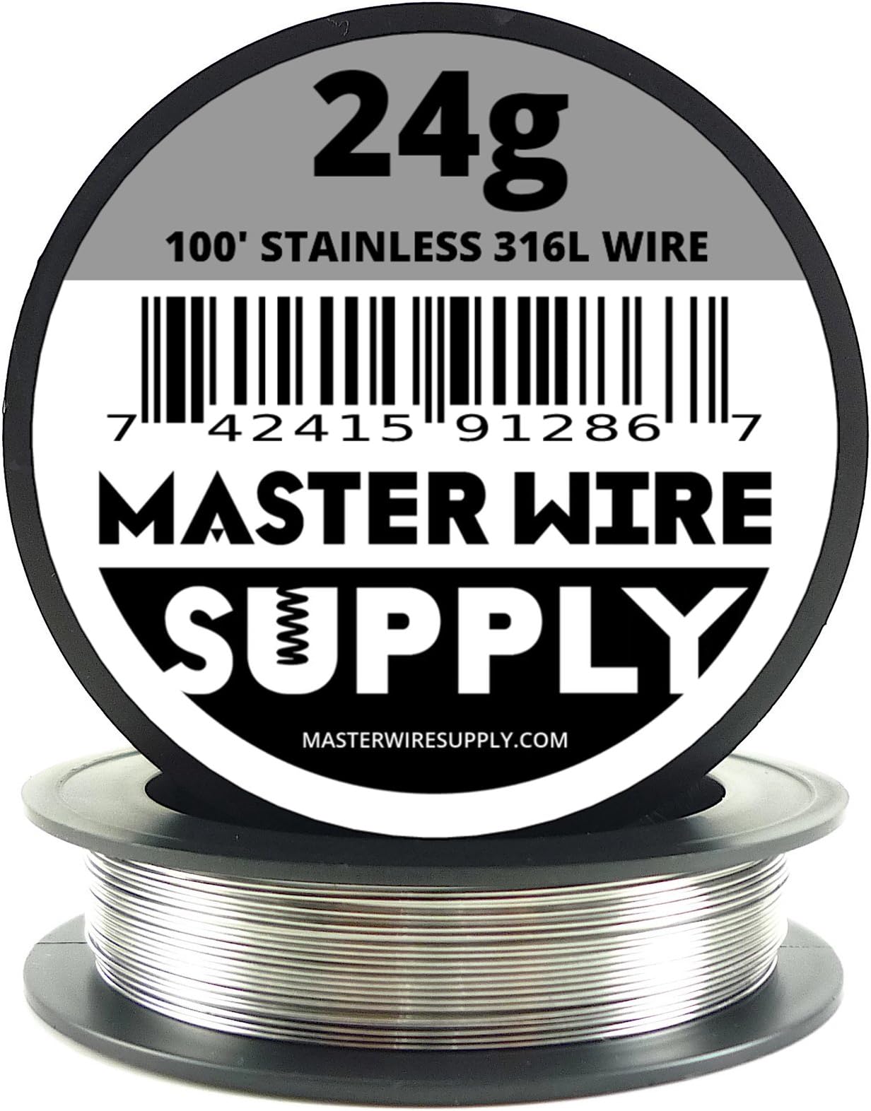 Stainless Steel 316L - 100' - 24 Gauge Wire - 100ft - 0.51mm - 0.02in - Made in USA - Master Wire Supply