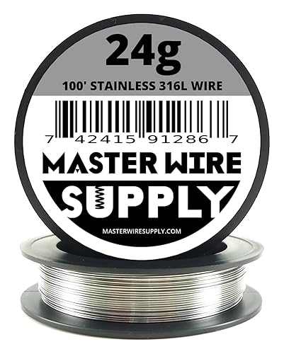 Acero inoxidable 316L - Cable de calibre 24 de 100 pies - 0.020 in - 0.02 pulgadas - Fabricado en Estados Unidos - Master Wire Supply
