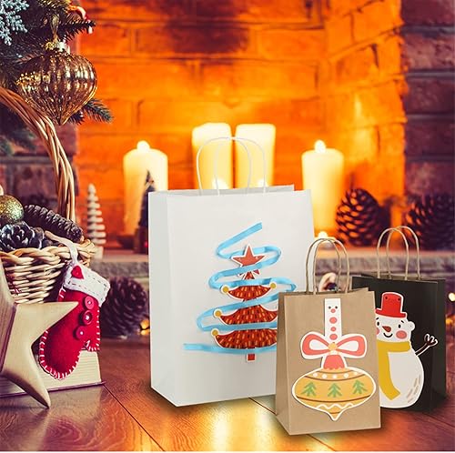 Miniatura 3 de BagDream Paquete de 125 bolsas de regalo pequeñas de 5.25 x 3 x 8 pulgadas, bolsas de papel marrón con asas, bolsas de regalo de papel kraft a