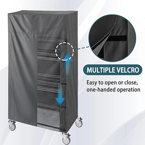 Miniatura 6 de ZYSUOR Cubierta a prueba de polvo para estante de almacenamiento, cubierta de estante de alambre, 60 pulgadas de ancho x 24 pulgadas de profundidad