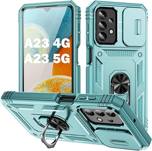 Miniatura 23 de PASNEW Funda para cámara Samsung Galaxy A15 5G, soporte metálico de grado militar, resistente a prueba de golpes, carcasa rígida para Samsung A15