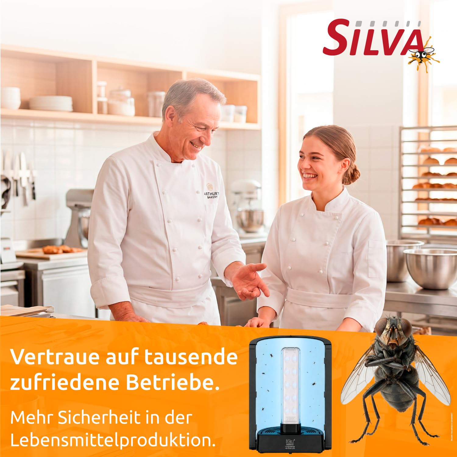 iGu FR 6006 LED UV-Fliegenfalle für Gewerbe, Produktion und Lagerhallen | Professionelles Hochleistungsgerät · elektrische Fliegenfalle mit Klebefolie · Insektenvernichter · geräuschlos · wartungsarm