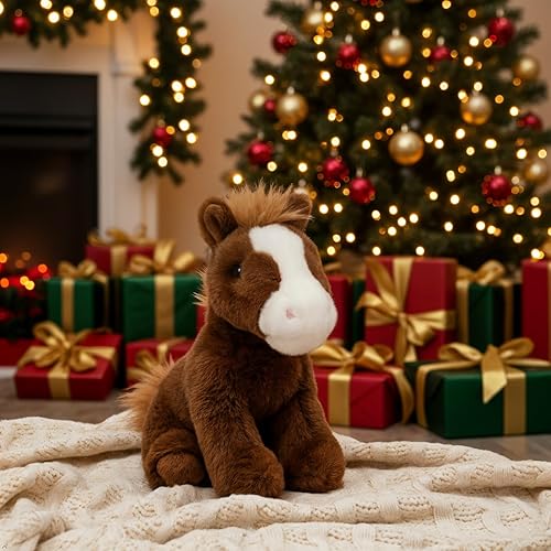 Miniatura 2 de The Petting Zoo Caballo de Peluche, Regalos para Niños, Animales Salvajes Wild Onez Babiez, Juguete de Peluche de Caballo Marrón 6 pulgadas