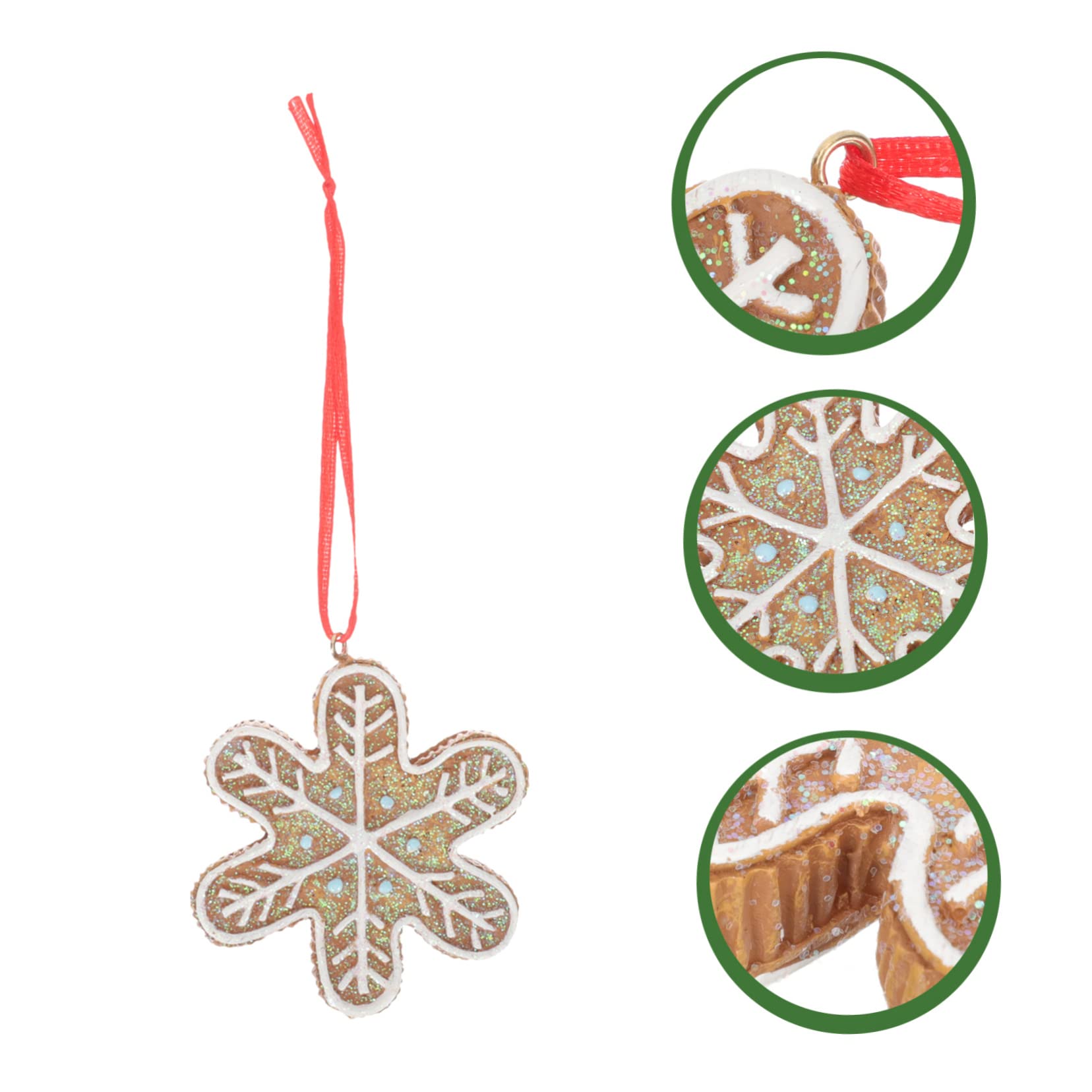 PRETYZOOM 3 Piezas Decoración del Árbol De Navidad Precioso Colgante De Nieve Colgante De Navidad Adorno De Hombre De Pan De Jengibre Decoración Hogareña Mini Figuras Resina Light Brown