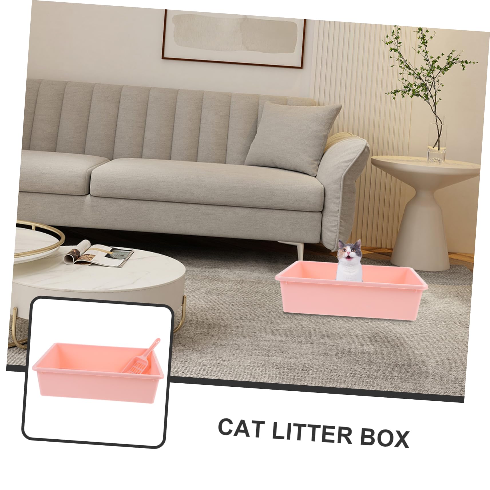 1set Lettiera Per Gatti Portatile Con Scopino Lettiera Per Gatti Di Design Pratico Adatta Per Uso Domestico e Viaggi Piccola Include Scopino Per Pulizia Facile