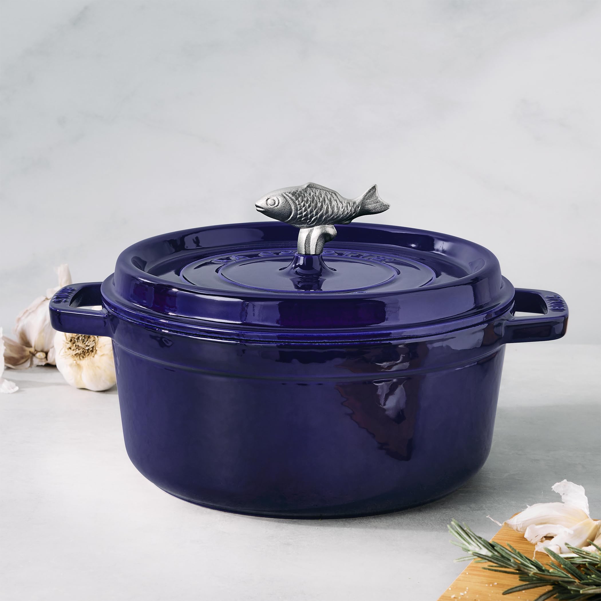 Amazon.com: STAUB Cast Iron Animal Stainless Steel Knob, Fish