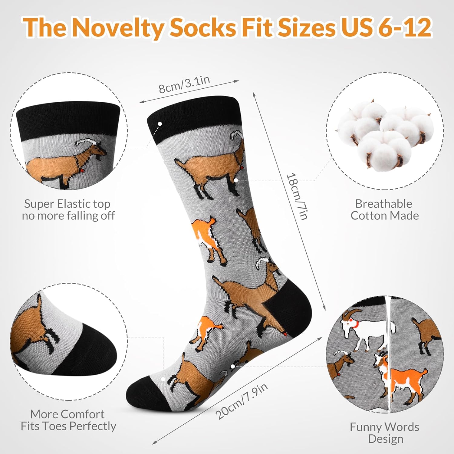 2 Pack Goat Gifts Set Skinny Tumbler 20 oz Travel Coffee Mug Novelty Cute Animals Socks, Cute Goat Themed For Birthday Christmas Farm Gifts - Image 4