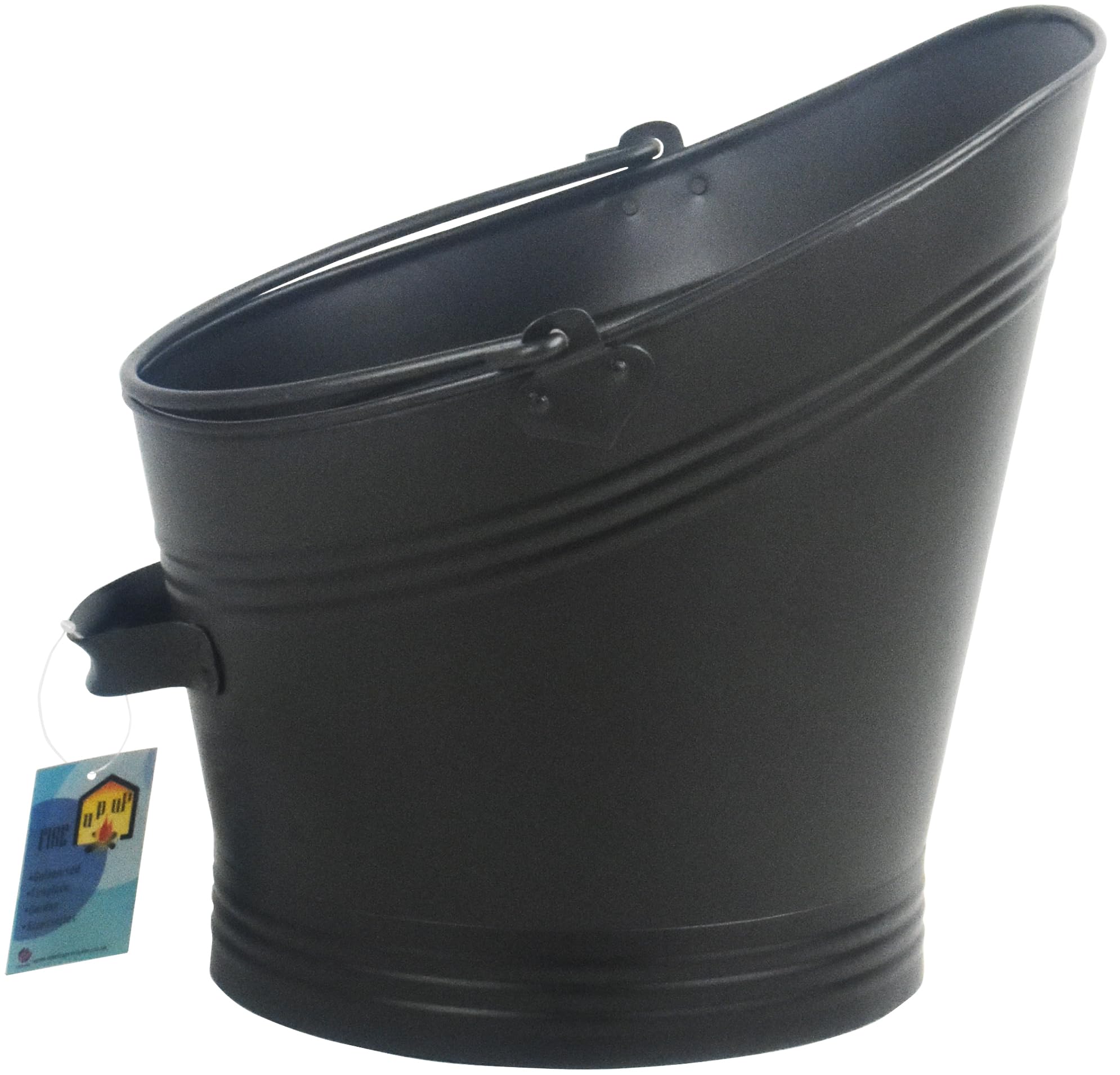 Waterloo Coal Scuttle Flat Lip Vintage Large Fireside Coal Bucket Wood Log Holder Firepit