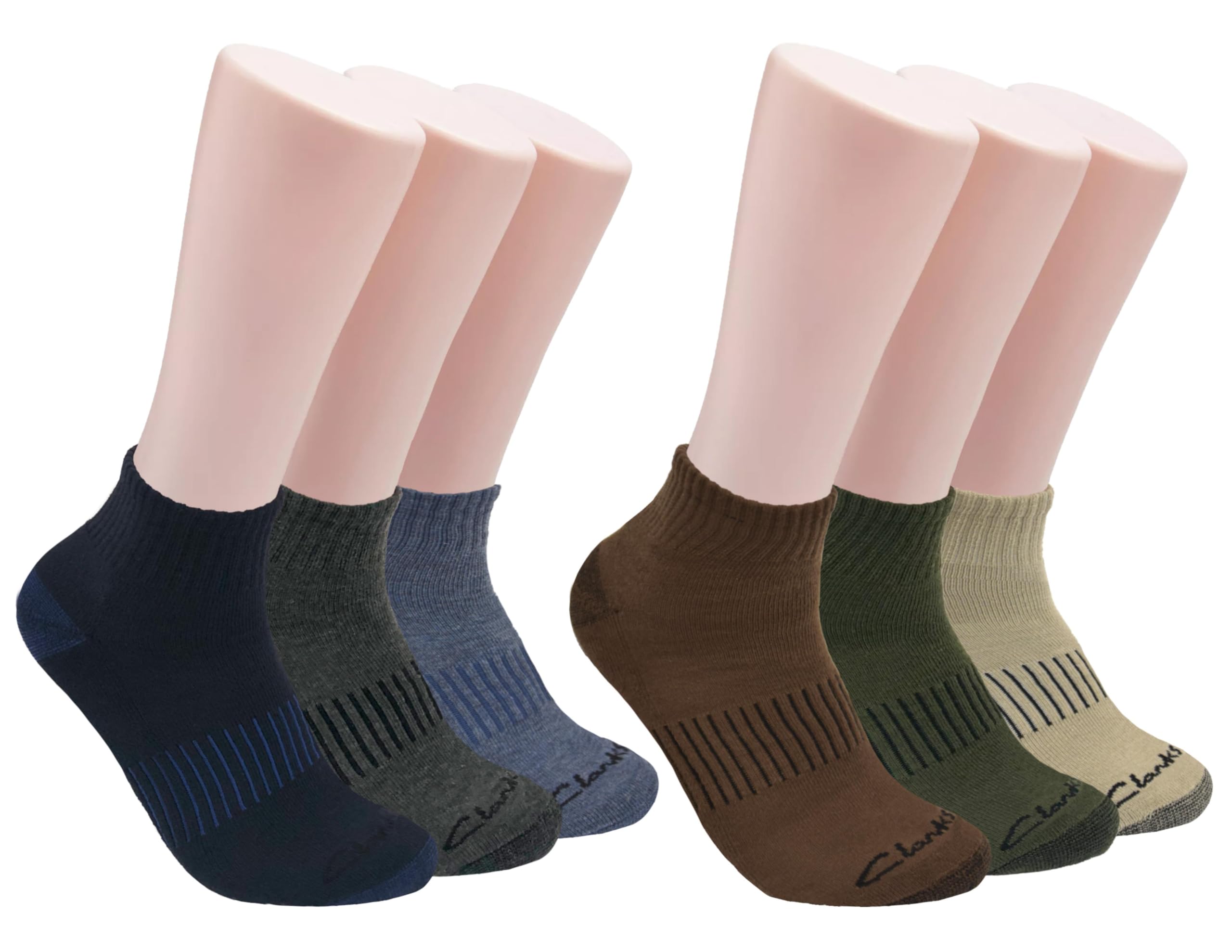 Clarks Calzini Sportivi Uomo A Taglio Basso - 6 Paia, Rinforzati, Con Supporto Arco Plantare, Taglia Scarpe 7-12 - 3