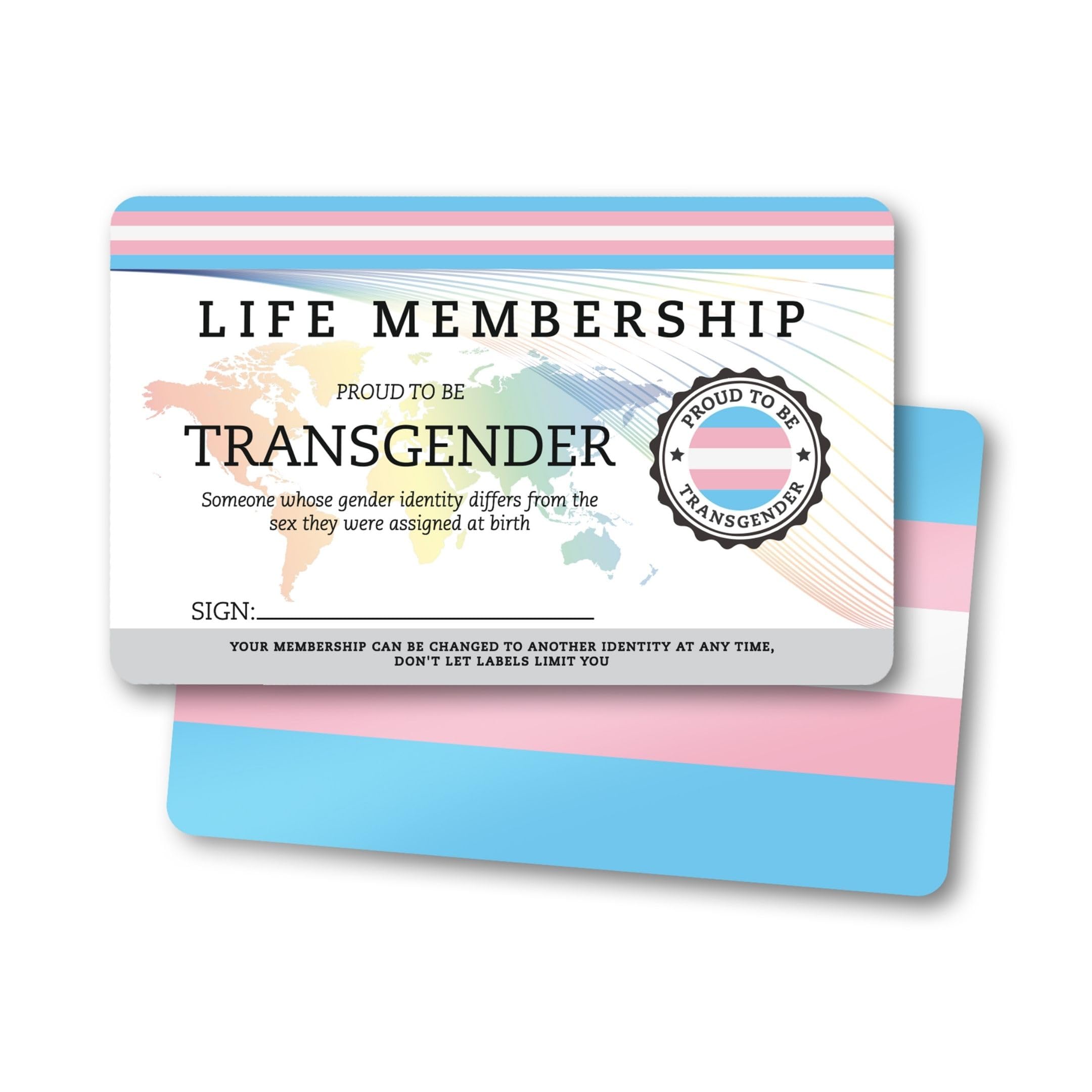 NumeroPhi Trans Pride Card, LGBTI Accessories, Membership ID, Inclusive Gift, PVC