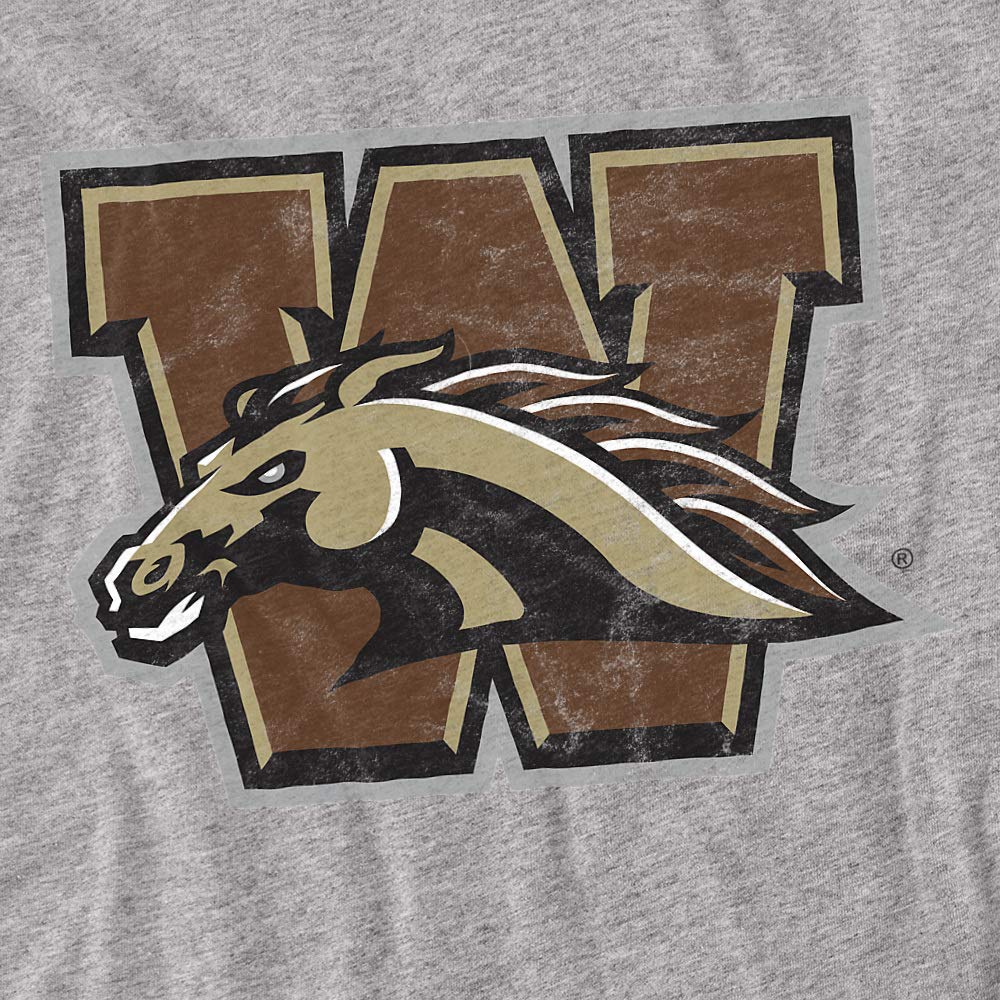 Western Michigan University Official Distressed Primary Unisex Adult T-Shirt, Athletic Heather, Large