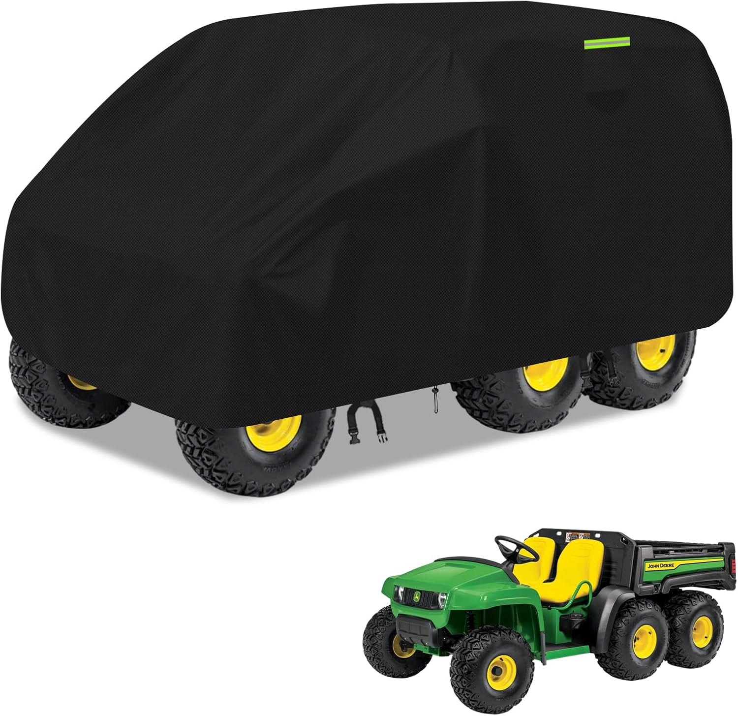 Gator Cover for John Deere LP93547 CPLP93547, 600D Heavy Duty Waterproof UTV Cover Compatible with John Deere Gator TH 6×4 / TE 4×2 ,with Reflective Strips Drawstring & Storage Bag, UV, Dust