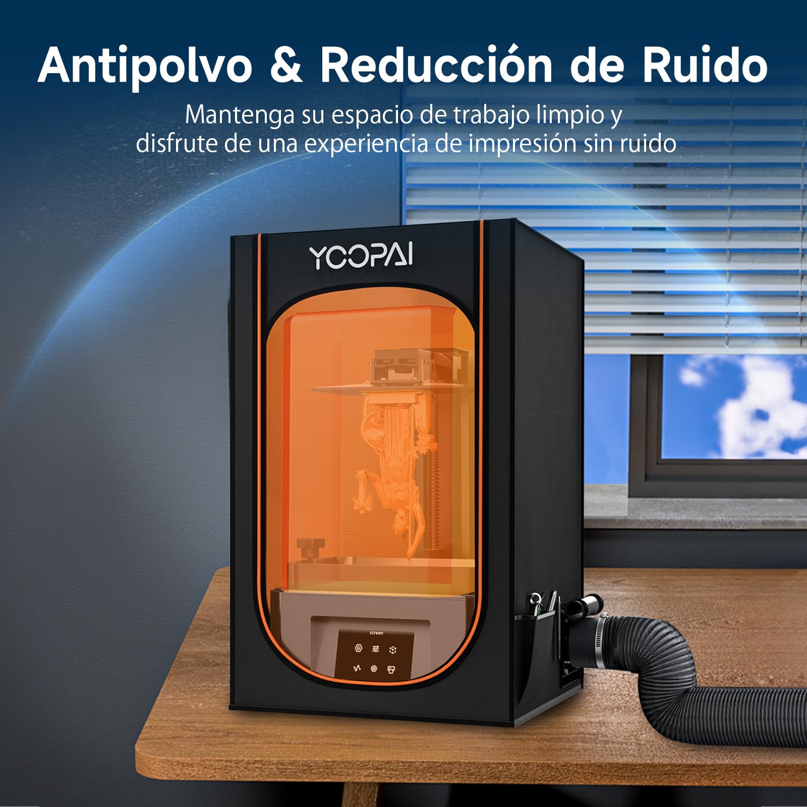 YOOPAI Carcasa Funda Impresora 3D Resina con Ventilación, Multifuncional Elimina Olores A Prueba de Polvo Aísla Ruidos para Creality Anycubic Elegoo Series LCD SLA DLP Impresora 3D