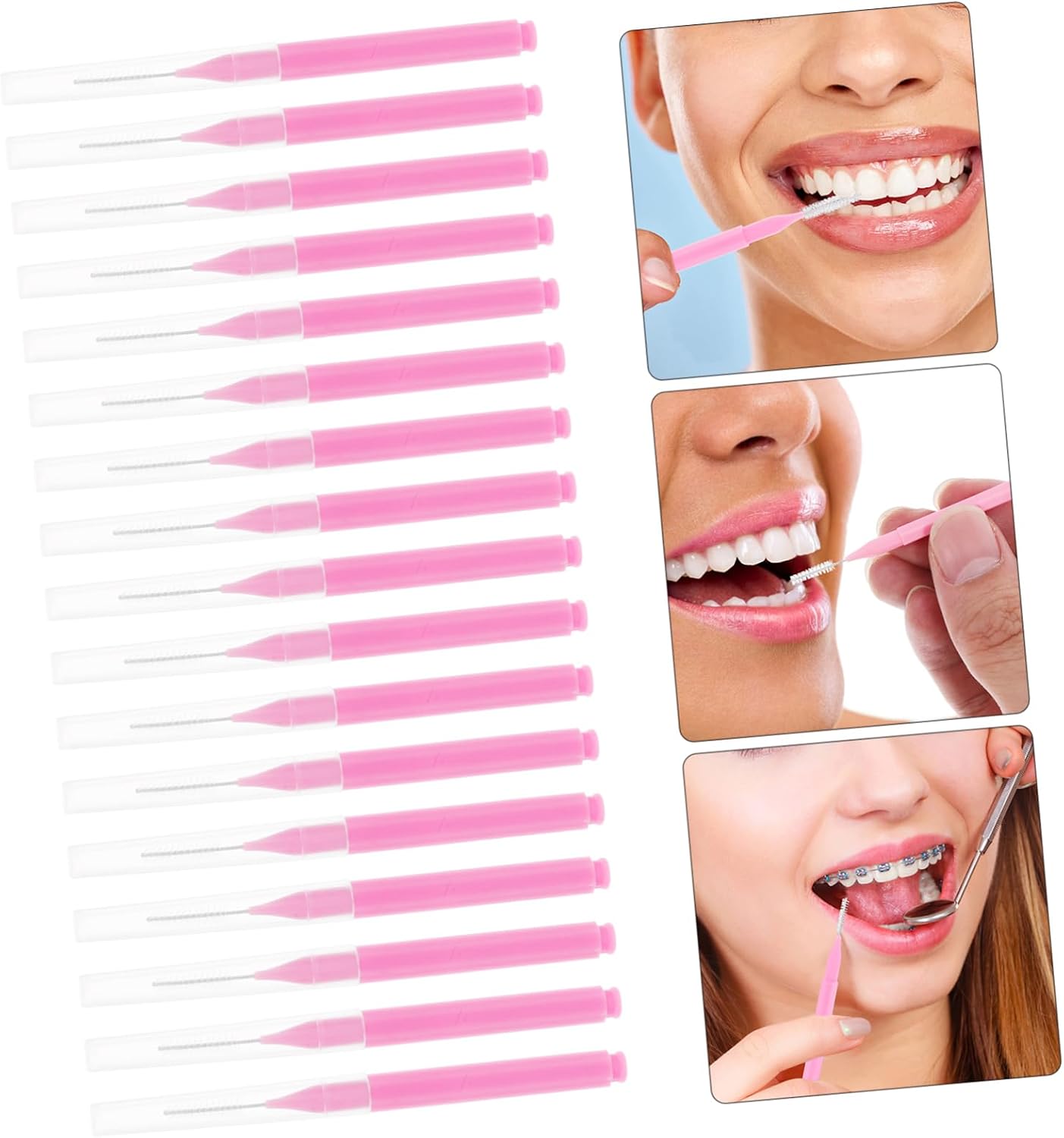 BESTOYARD 100Pcs Interdental Cleaning Brushes for Braces Toothpick Tool with Convenient Handle Portable for Teeth Cleaning and Gum Care
