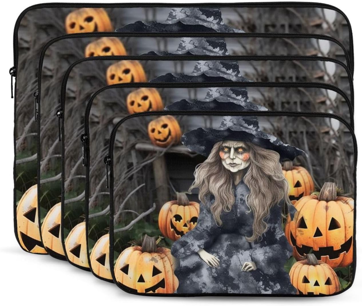 Funny Halloween Decor Witch Laptop Case 13 inch, TSA Laptop Sleeve Shockproof Protective Notebook Case Water Resistant Computer Carrying Cover Briefcase Handbags Men Women Computer Bag image 2