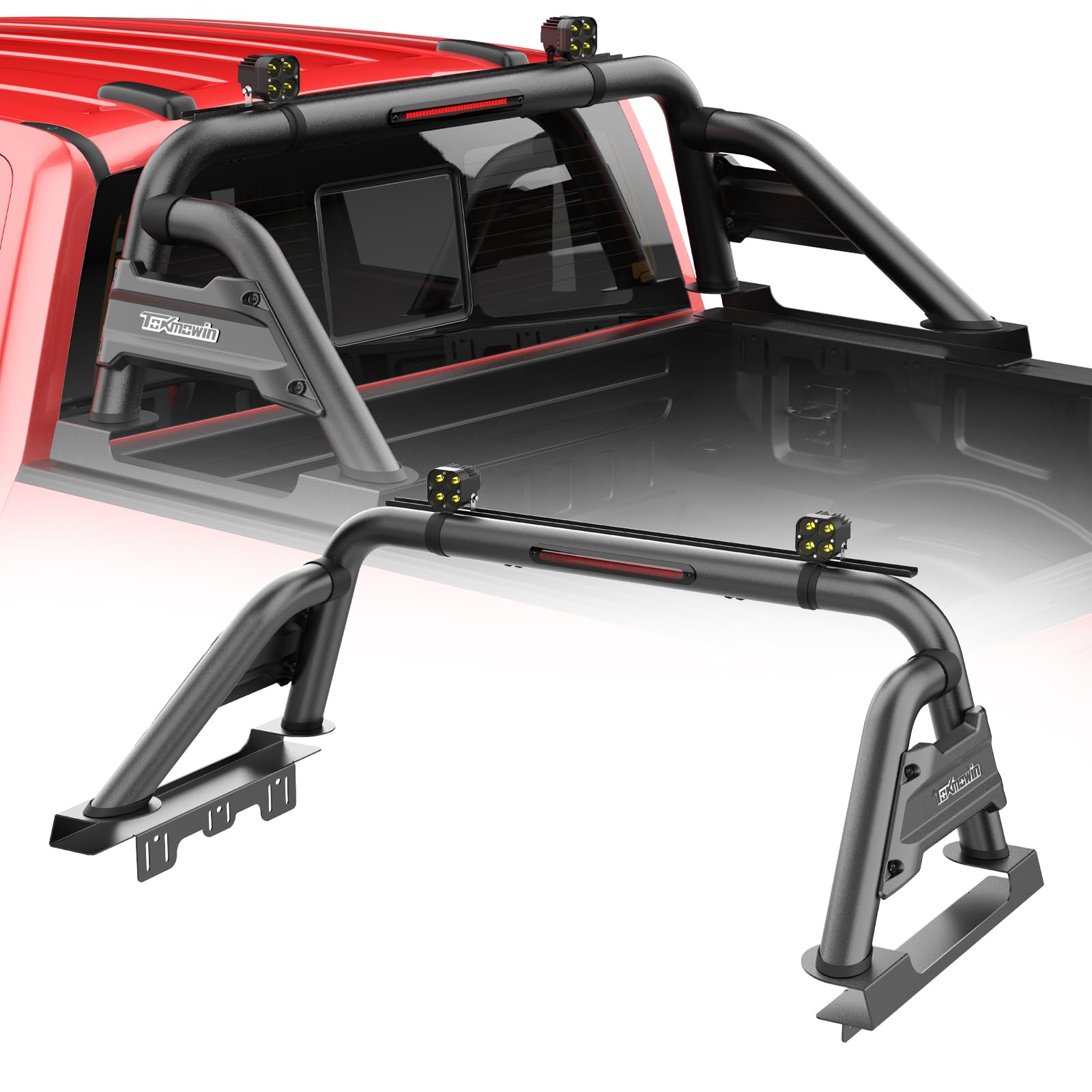 Universal Truck Bed Roll Bars Adjustable Chase Rack Sport Bar Compatible with Ford F-150/F-250/F-350,Ram 1500/2500/3500,Chevy Silverado,GMC Sierra,Tundra,Ranger,Frontier, Titan (Full Sizes & Mid Size)