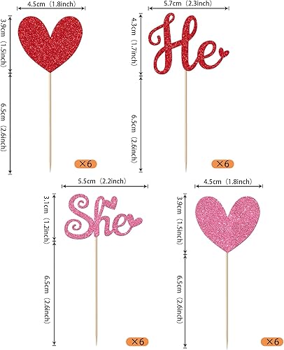 Miniatura 142 de Rsstarxi 36 Pack Happy Valentine's Day Cupcake Toppers Glitter Cupid Love Heart Lip Kiss Me Be Mine Cupcake Picks for Valentine's Day Theme Wedding