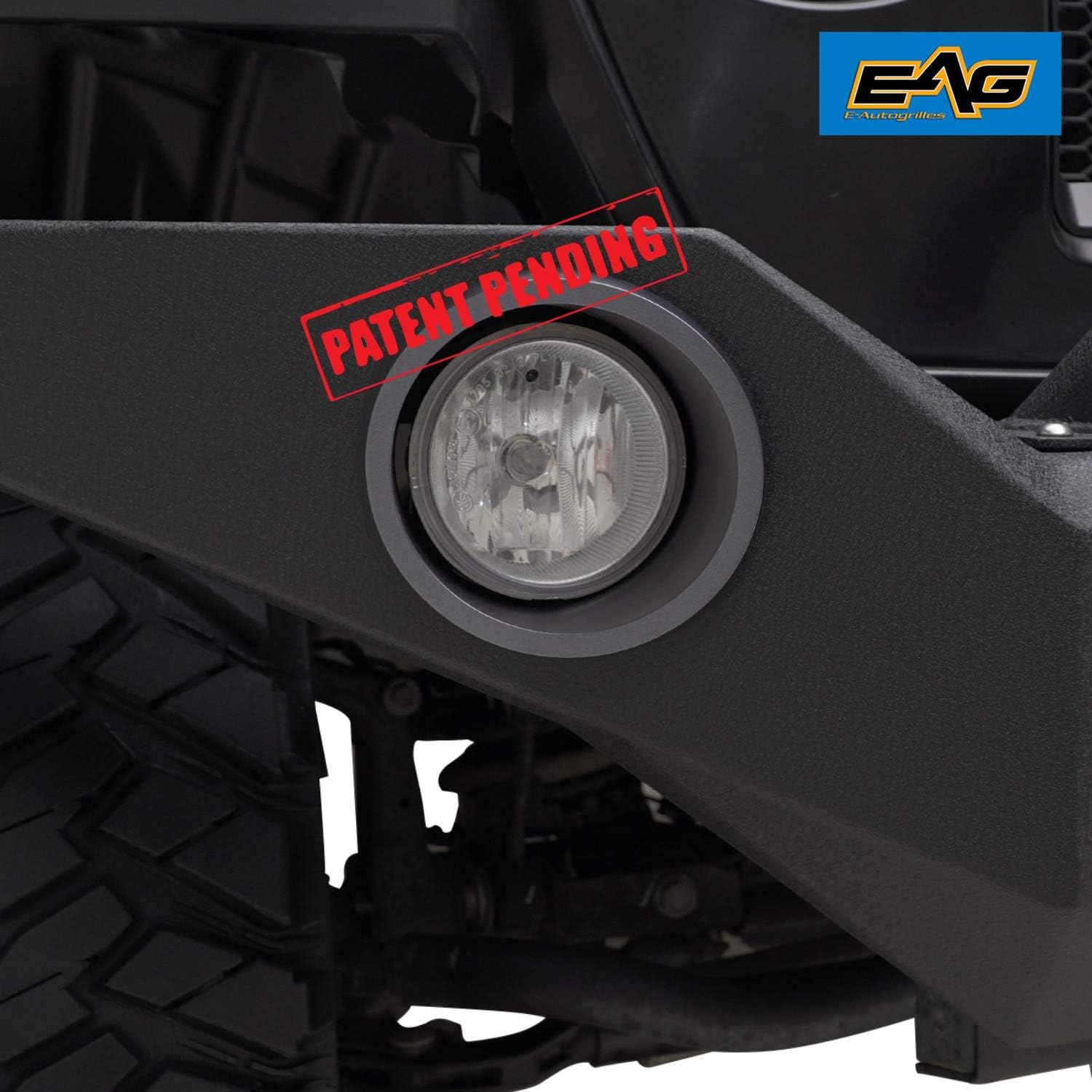 EAG Full Width Front Bumper with Fog Light Hole and Winch Plate Fit for 2018-2022 Wrangler JL / 2020-2022 Gladiator JT