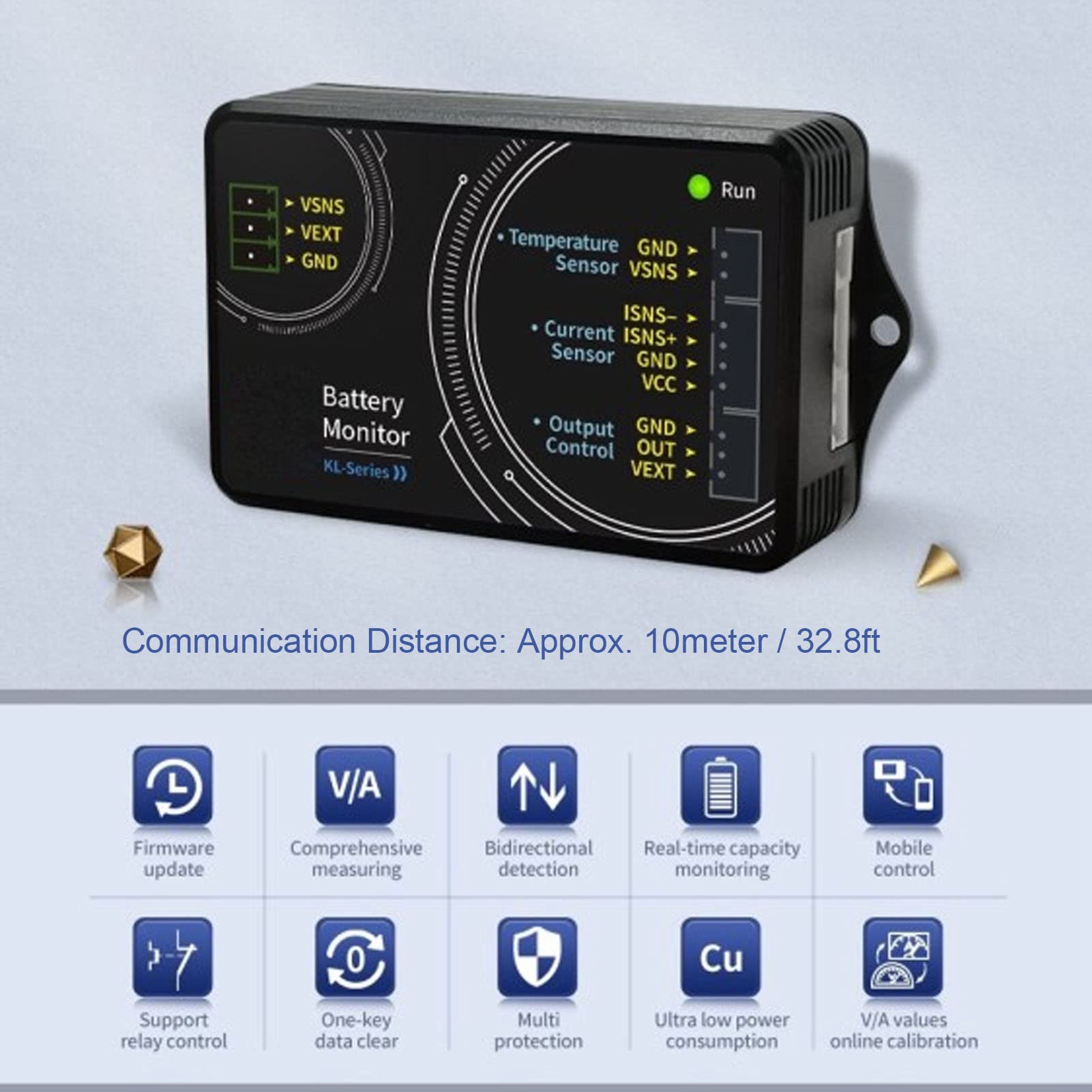 Monitor Baterii Bluetooth 400A 0-120V Bezprzewodowy Miernik Napięcia Kontrola Aplikacji Akcesoria RV KL140F Woltomierz DC Kulometr do łodzi Motorowej Samochodu