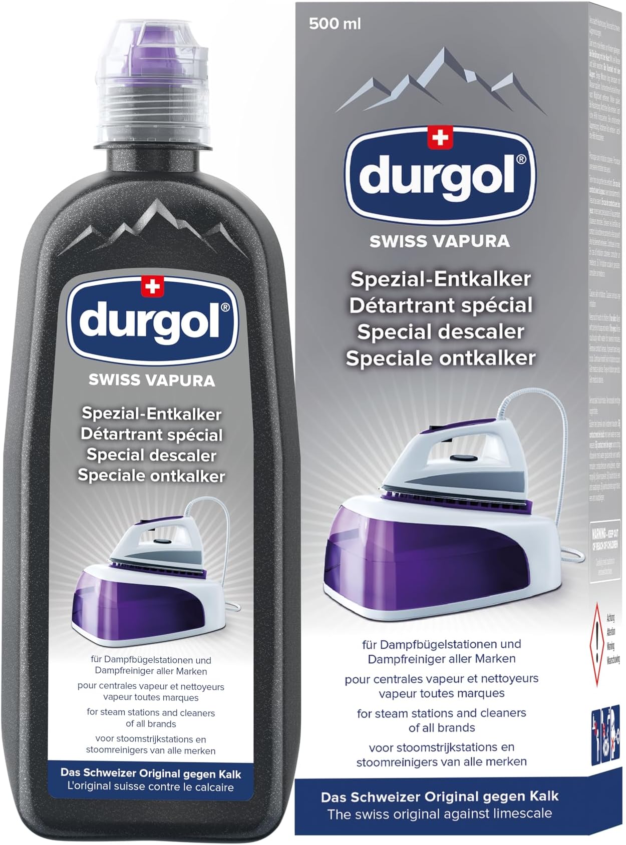 Swiss Vapura Descaler/Decalcifier for Ironing Systems and Steam Cleaners, 16.9-Ounce