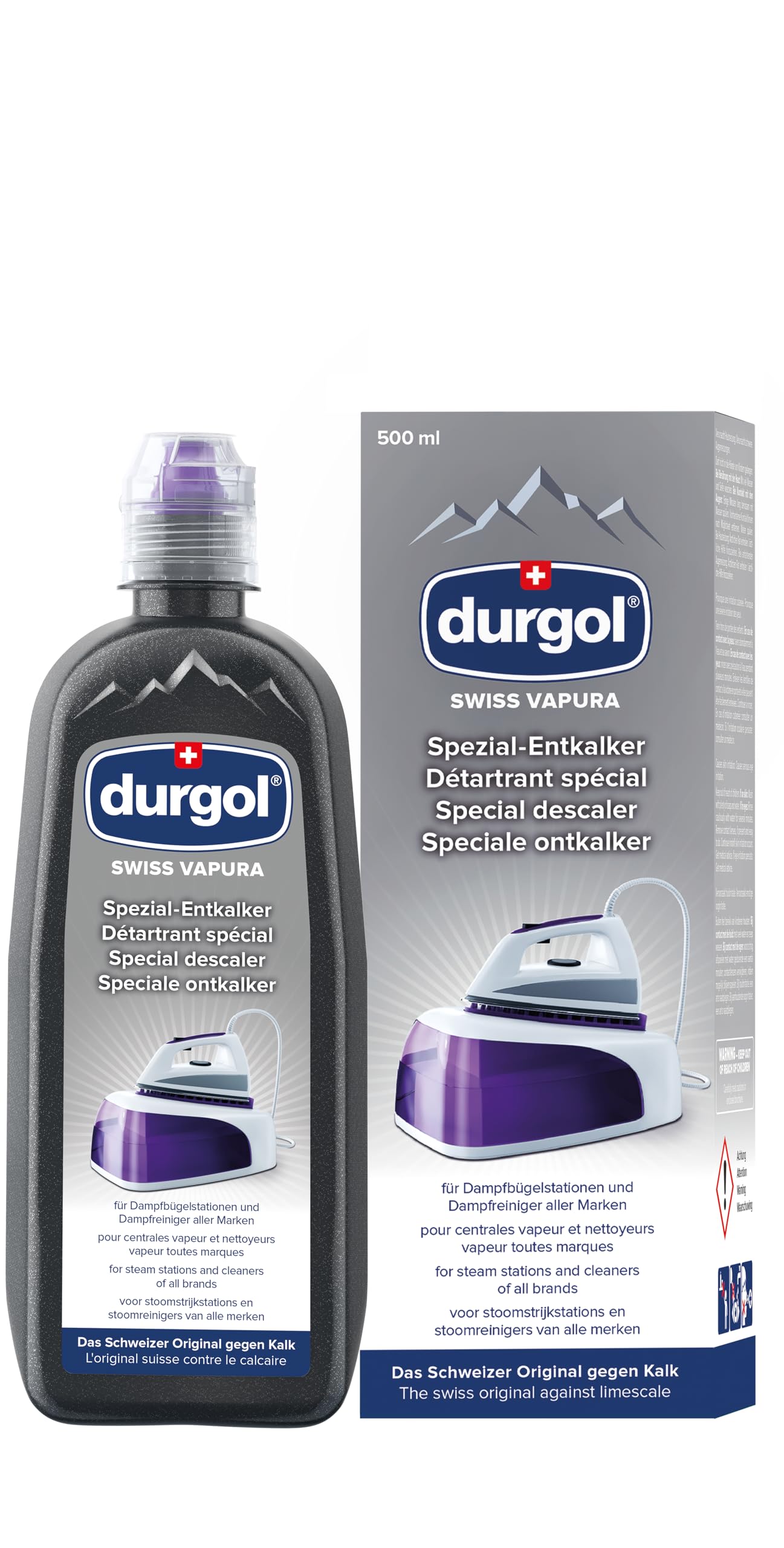 Swiss Vapura Descaler/Decalcifier for Ironing Systems and Steam Cleaners, 16.9-Ounce