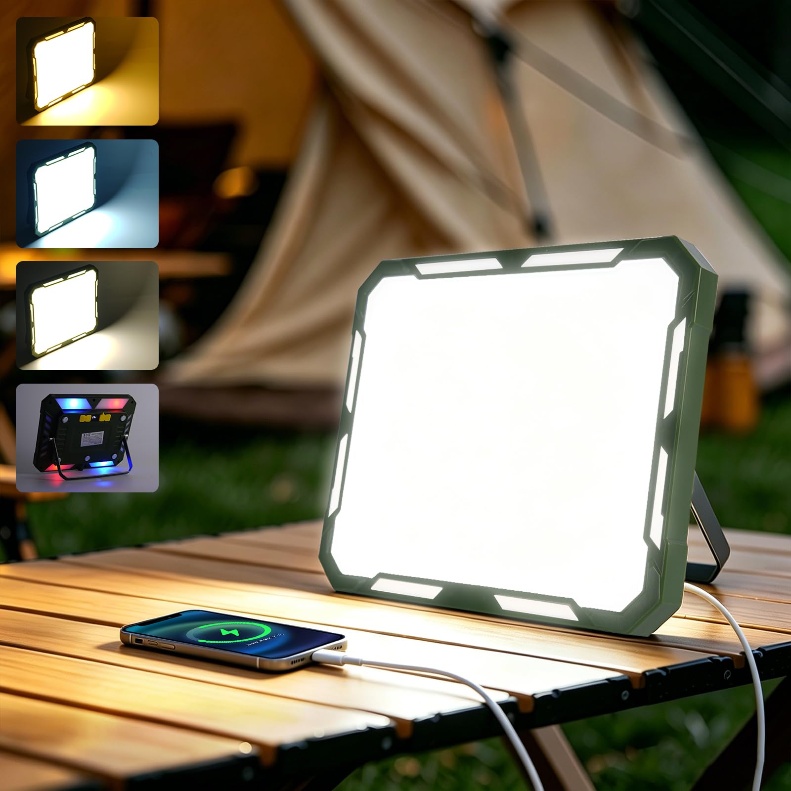 Linterna recargable de luz de camping para cortes de energía, artículos esenciales de camping impermeables con 5 bases magnéticas, 3000 lm, 6 modos, luces de emergencia para fallo de energía en el