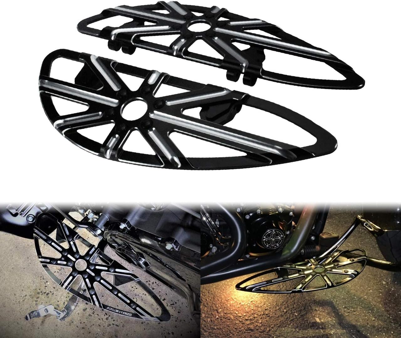 YHMTIVTU Motorcycle Front Floorboards Driver Footpegs CNC