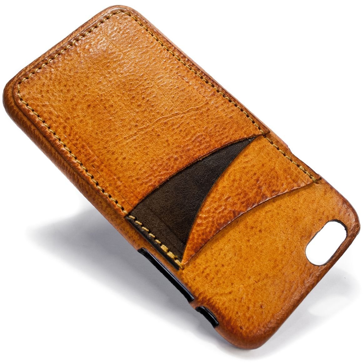iPhone 6S or 6 4.7" Display Leather Back Case with 3 Credit Card slots Vertical made by italian vegetable tanned leather. (art. IP6-13-V)