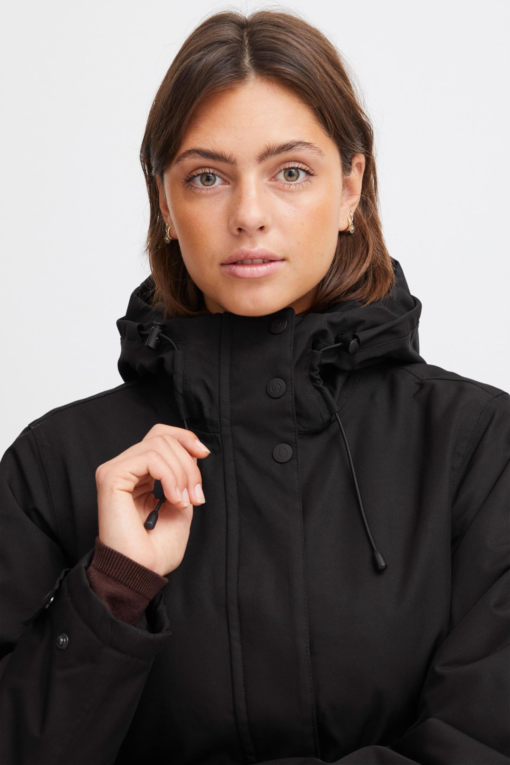 Blend NORTH BEND NBMalika Parka pour femme imperméable, coupe-vent, respirante, avec colonne d'eau 8000 mm, système de protection contre les intempéries, taille : 36, couleur : noir (1001)